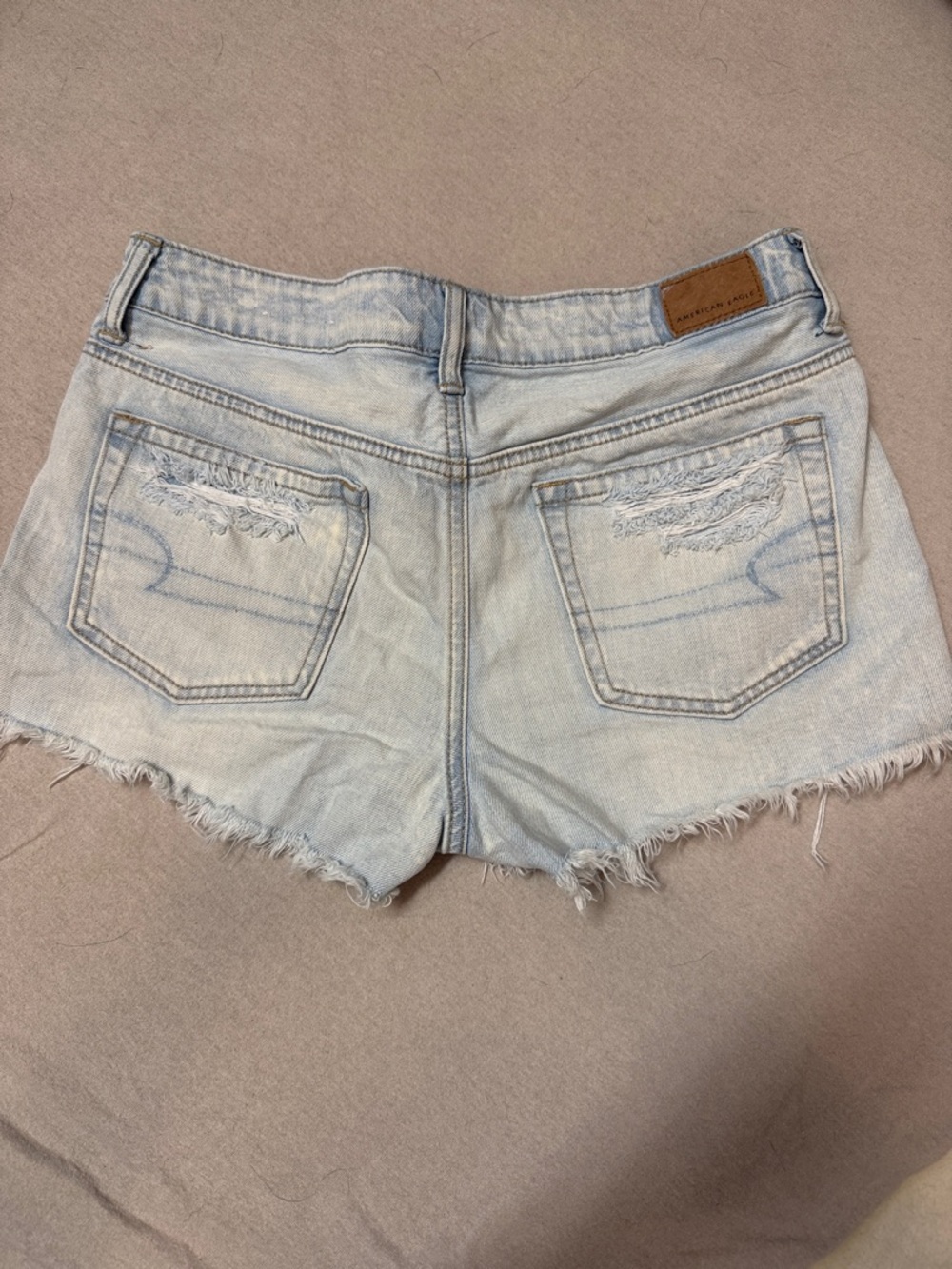 American Eagle Outfitters Light Blue Distressed Denim Cutoff Shorts